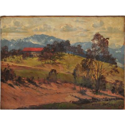 Alpine Landscape with Farmhouse by Alfred Streubel - Auction record, sale price, and art valuation. Compare with similar artists and explore comparable artworks.