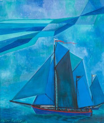 Blue Sailboat