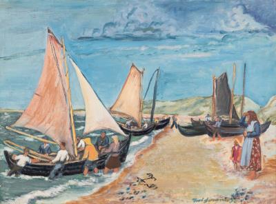 Nidden, Fischerstrand by Alfred Teichmann - Auction record, sale price, and art valuation. Compare with similar artists and explore comparable artworks.