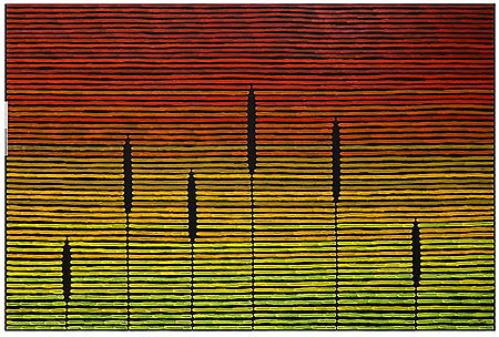 "Fire Stick Dreaming" by Kurun Warun - Auction record, sale price, and art valuation. Compare with similar artists and explore comparable artworks.