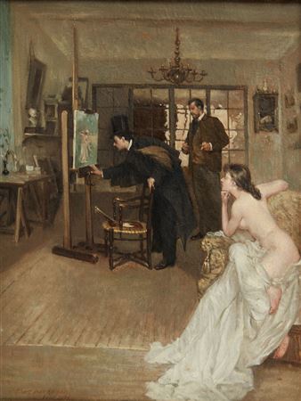 Sample artwork by Albert Jean Adolphe (1865 - 1940), known for portrait, landscape, figure in landscape - View similar artists and auction records