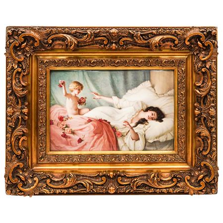 "Love's Awakening" Porcelain Plaque