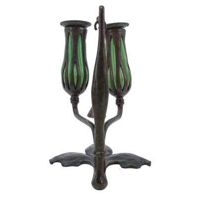 Art Nouveau Two Light Candlestick