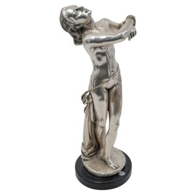 Silver Plated Nude Slave Woman