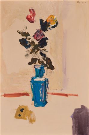 VASE WITH FLOWERS ON A TABLE