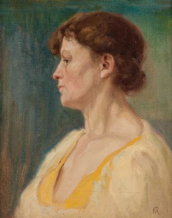 PORTRAIT OF A LADY IN YELLOW, 1910 by Nasta Rojc - Auction record, sale price, and art valuation. Compare with similar artists and explore comparable artworks.