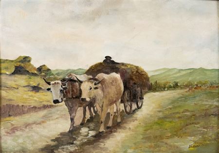 "Car with oxen"