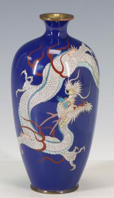 Meiji - Showa era silver wire cloisonne vase