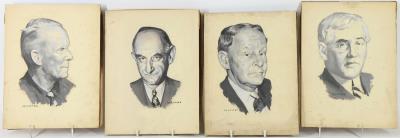 Large archive of watercolor/gouache portrait illustrations