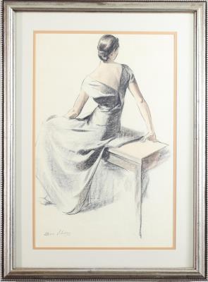 Realist rear view study of the artist's wife 'Rae'