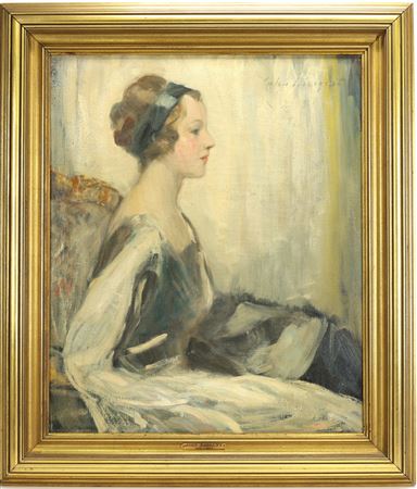 Portrait of a seated woman in a refined pose