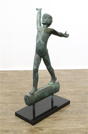 Figure Sculpture of a Child on a Balance Beam