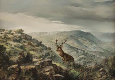 Landscape with deer