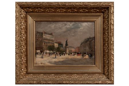 Place de la République in Paris by Georges Villain - Auction record, sale price, and art valuation. Compare with similar artists and explore comparable artworks.