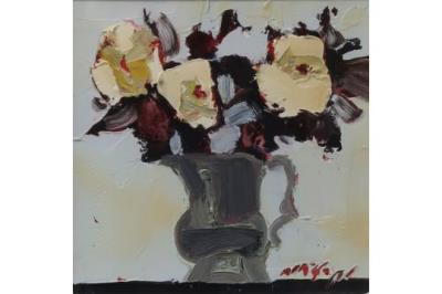 Roses in Grey Jug