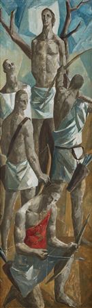 Sample artwork by Miguel Angel Alvarez (1927 - 2011), known for painting - View similar artists and auction records
