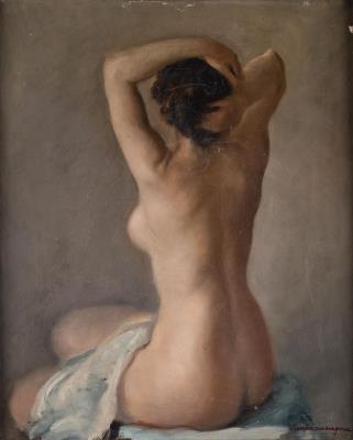 Nude woman from behind