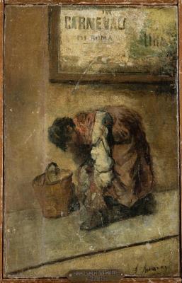 Woman tying her shoes