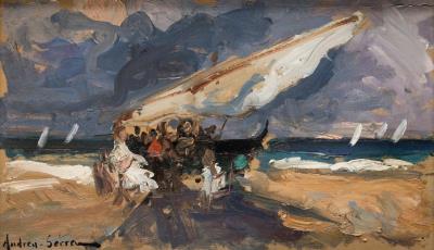Sample artwork by Andreu Serra (20th century), known for painting - View similar artists and auction records