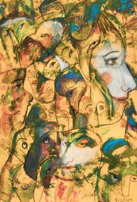 Sample artwork by Miguel Follente (Born 1950), known for surrealist and metaphysical artwork style, drawing and painting medium - View similar artists and auction records