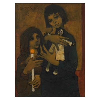 Jeune fille au chat
