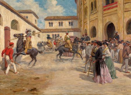 Training picadors in the bullring