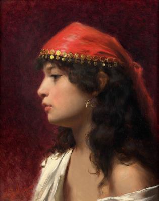 Portrait of a young brunette woman seen in profile by Willy Martens - Auction record, sale price, and art valuation. Compare with similar artists and explore comparable artworks.