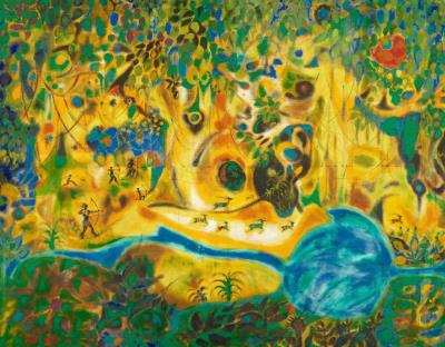 Untitled (panorama, hunting scene) by Ibou Diouf - Auction record, sale price, and art valuation. Compare with similar artists and explore comparable artworks.