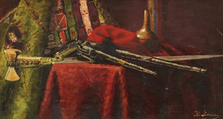Still Life with Weapons by Branko Senoa - Auction record, sale price, and art valuation. Compare with similar artists and explore comparable artworks.