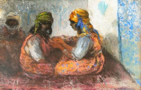 Young women in the oriental interior