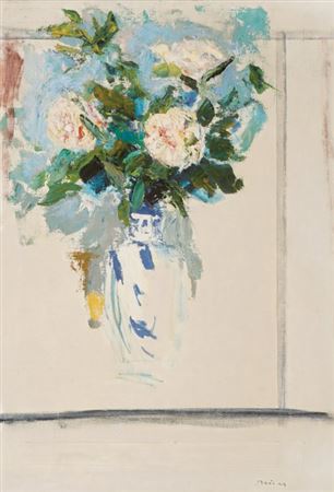 Božuri u plavoj vazi [1980. - 1990.] by Nikola Reiser - Auction record, sale price, and art valuation. Compare with similar artists and explore comparable artworks.