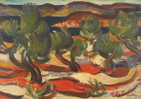 Sample artwork by Ante Kastelancic (1911 - 1989), known for painting, graphic design, teaching - View similar artists and auction records
