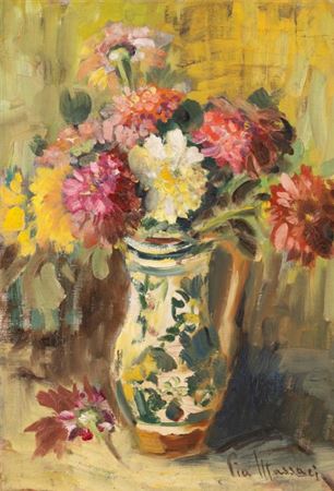 Can with Chrysanthemums