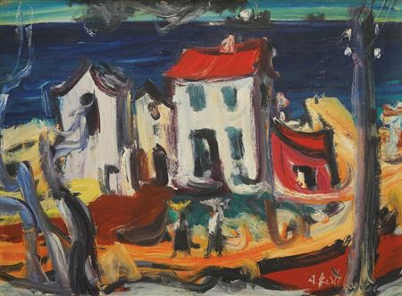 View of Trpanj by Ante Kastelancic - Auction record, sale price, and art valuation. Compare with similar artists and explore comparable artworks.
