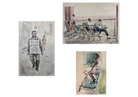 Lot of Three Drawings