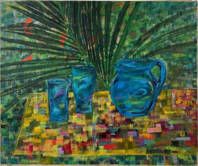 The blue pitcher