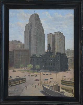 City Hall in Detroit by Franco Colella - Auction record, sale price, and art valuation. Compare with similar artists and explore comparable artworks.