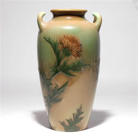 Relief Sea Green Thistle Vase