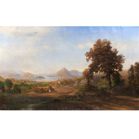Panoramic Hudson River landscape