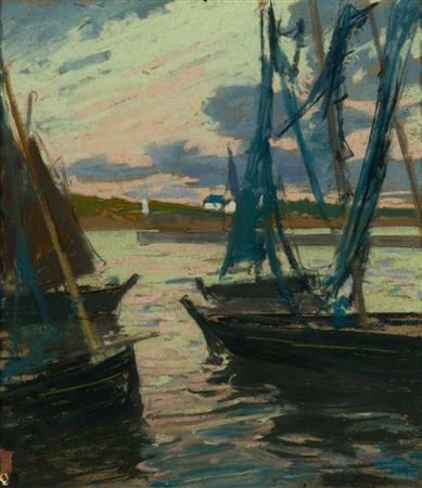 Sardine Boats at Sunset, France, 1909