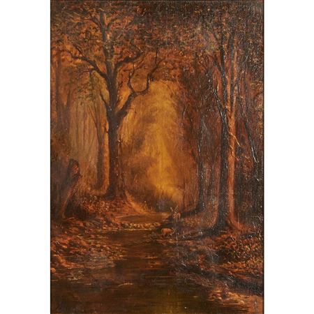 Forest Landscape with Two Deer