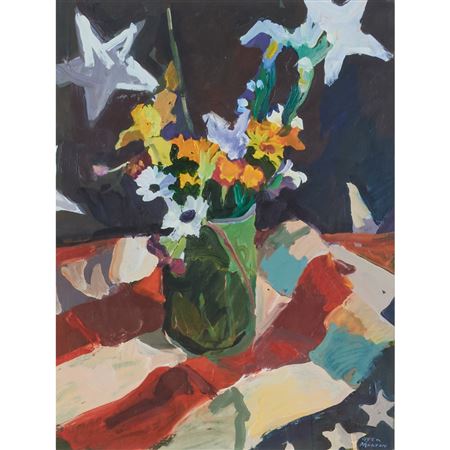 "Flag & Vase Still Life," 1988