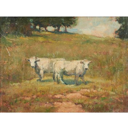 Pastoral Landscape with Two Cows