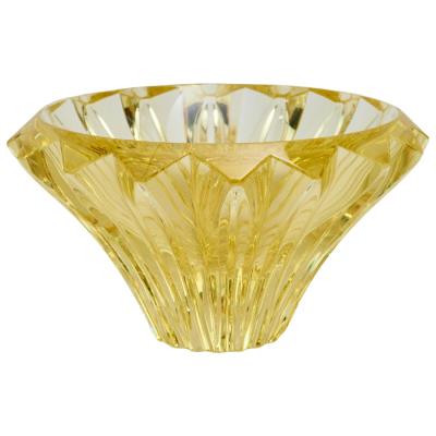 Yellow Cut Glass Water Lily Vase