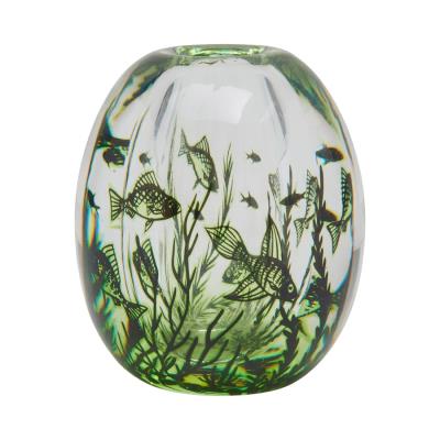 Fish Graal Glass Paperweight Vase