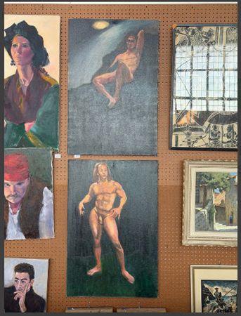 Two Nude Portrait Paintings