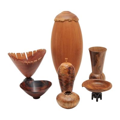 Seven Turned and Carved Vessels