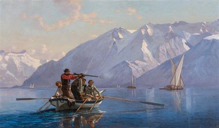 Sample artwork by Francois-Louis David Bocion (1828 - 1890), known for marine genre, coastal view, village scene and history painting, teaching - View similar artists and auction records