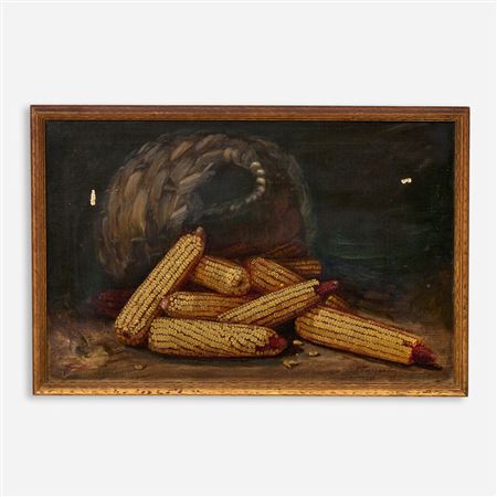 Untitled (still life of basket and corn)