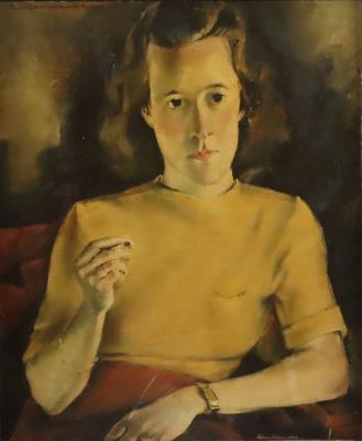Expressive Portrait of a Woman with a Cigarette by Klaus Richter - Auction record, sale price, and art valuation. Compare with similar artists and explore comparable artworks.